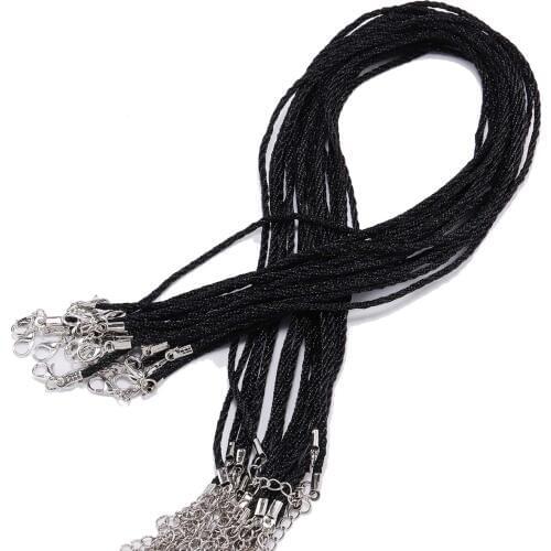 10 Pcs/lot Dia 1.8mm Handmade Adjustable Braided Rope Nylon cord Necklace For Pendant Charms Findings Lobster Clasp String Cord