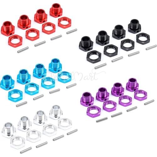 4PCS RC Wheel Hex Driver 17MM Aluminum Alloy Wheel Hex Coupler Spare Accessory Parts Kit for HSP 1/8 RC Crawler Car