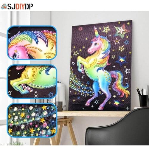 SJDIYD 5D Diamond Painting Special Shaped Unicorn Animal Diamond Mosaic Partial Rhinestone Cross Stitch Kits New Home Decor
