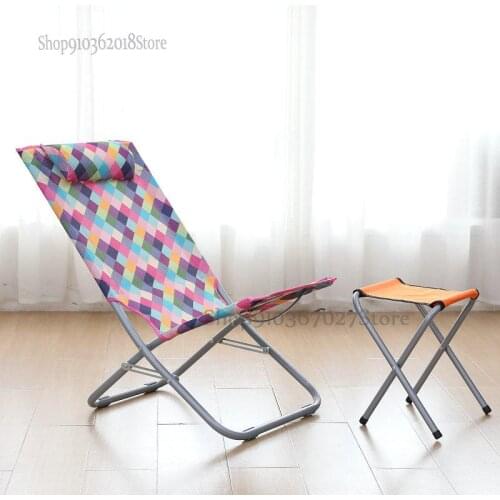 Small reclining chair Convenient, simple and comfortable home folding chair Office lunch break chair Balcony lounge chair