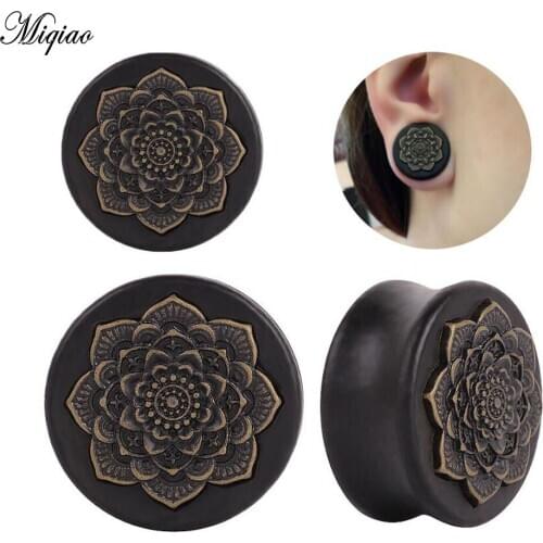 Miqiao 2pcs New Bamboo Wood Ear Plugs Gauges Flesh Tunnel Expander 10-25mm Piericing Stretcher Body Piercing Jewelry