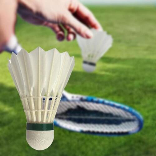 12Pcs/Barrel Duck Feather Shuttlecocks Wear-resistant Stable Windproof Badminton Balls Accessories for Professional Players