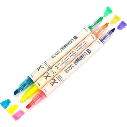 Colorful Candy Double Head Highlighter Marker Pen Watercolor Pens Fresh And Creative Fluorescent Pen Office School Stationery