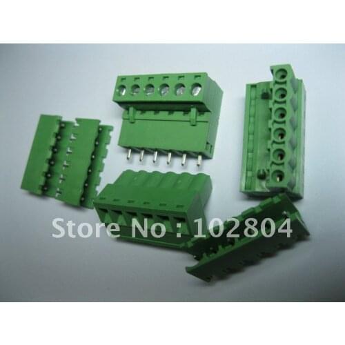 Green 6 pin 5.08mm Screw Terminal Block Connector Pluggable Type 180 Pcs Per Lot HOT Sale High Quality