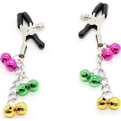 Metal Nipple Clamps with 6 Bells Breast Clip S&M Bdsm Bondage Sex Toys for Couples Sex Shop Adult Game Fetish Wear Erotic Toy