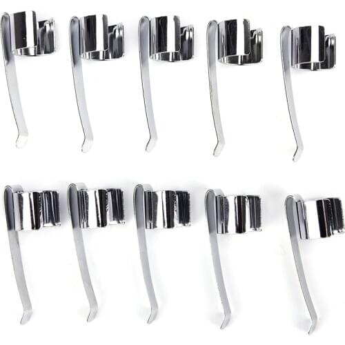 10pcs Flashlight Clip Flashlight Mount Holder Pen Clip Stainless Steel Clamp