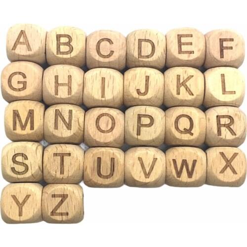 260pcs Natural Organic Beech Wood Alphabet Beads Spacer