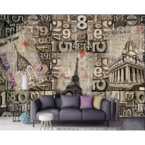 Beibehang behang European and American style retro 3D metal digital photo mural wallpaper background wallpaper for walls 3 d