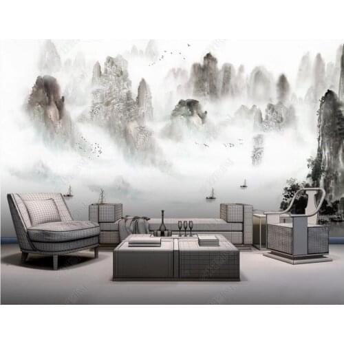3d wallpaper custom mural photo Chinese style ink painting mountain landscape home decor 3d wall murals wall paper for walls 3 d