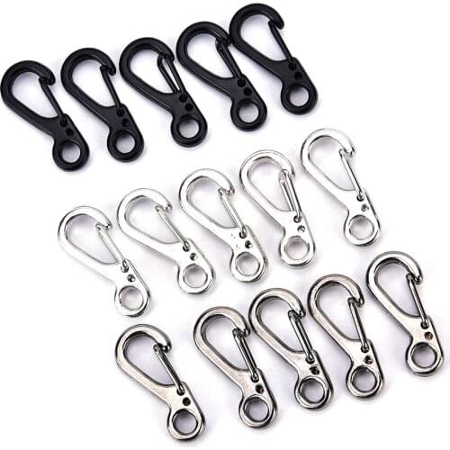 5 PCS Spring Buckle Snap Alloy Mini Key Ring Carabiner Bottle Hook Paracord Camping Accessories Travel Kits