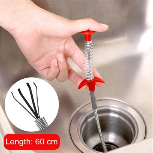 60CM Drain Snake Spring Pipe Dredging Tool Drain Snake For Kitchen Sink Bathroom Tub Toilet Spring Pipe Dredging Tool