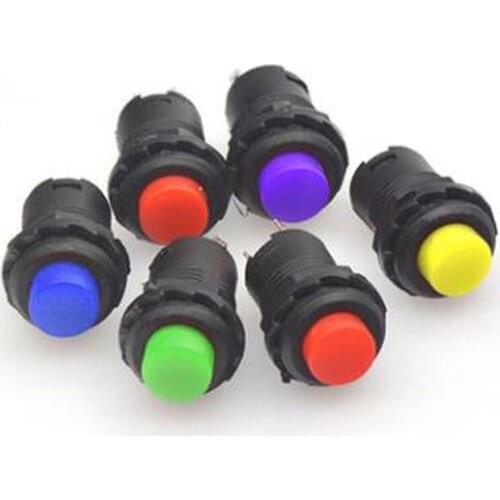 Latching Self-locking Push button SwitchON/OFF 12mm 3A /125VAC 1.5A/250VAC red green blue yellow pushbutton switches