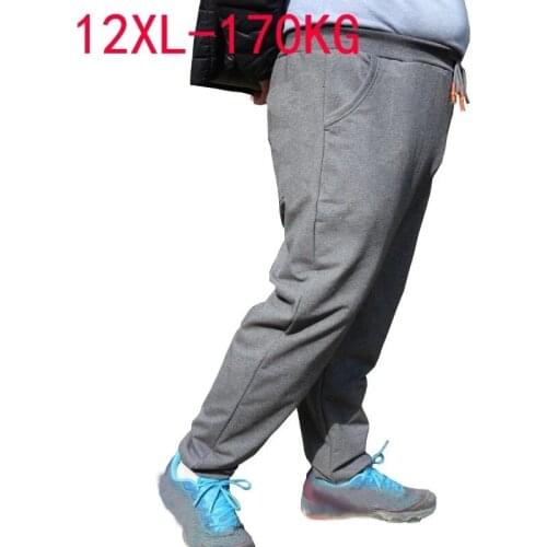 Autumn summer men sweatpants plus size 10XL 8XL 12XL plus size soprts pants Stretch Elasticity loose pants 170KG 52 54 56