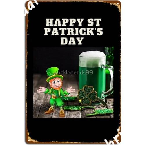 Happy St Patricks Day Metal Sign Wall Decor Club Bar Create Cinema Kitchen Tin Sign Poster