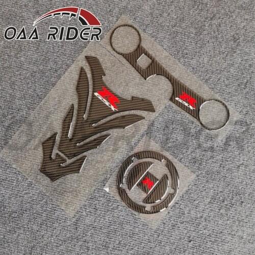 For Suzuki GSX-R GSXR 600 GSXR 750 2004 2005 K4 K5 Sticker Fuel Tank Pad Gas Cap Cover Triple Tree Top Clamp Decal Carbon Fiber