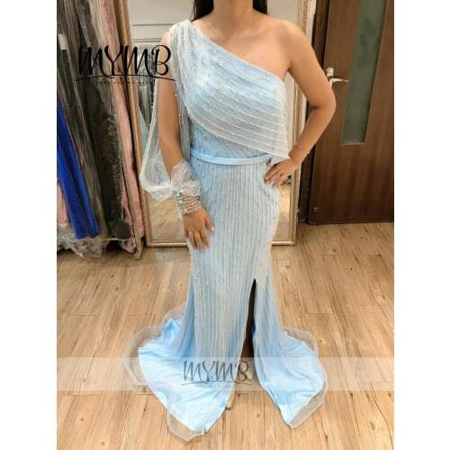 Exclusive One Shoulder Lace Evening Dress For Women Wedding Party 2021 Dubai Fashion Dress MY41123