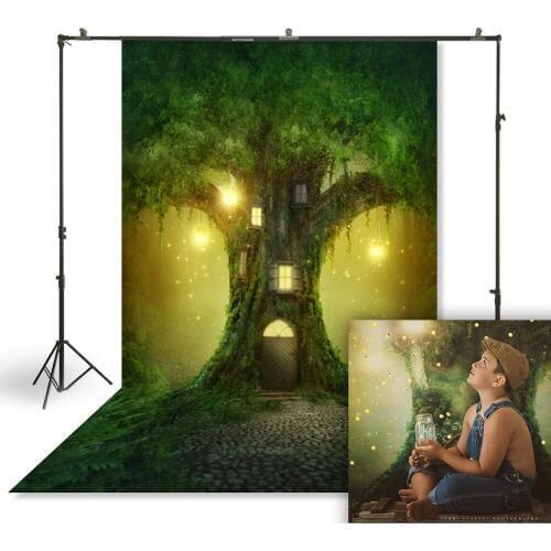 HUAYI Photography Backdrop Fantasy Forest Easter Photo Background Studio Birthday Banner Baby Shower Party Backdrop XT-4109