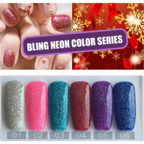 MIZHSE 6pcs Neon Gel Polish Emerald Green Color Nail Art Semi Permanent Gel Varnish Primer for Nails Manicure Gel Nail Polish