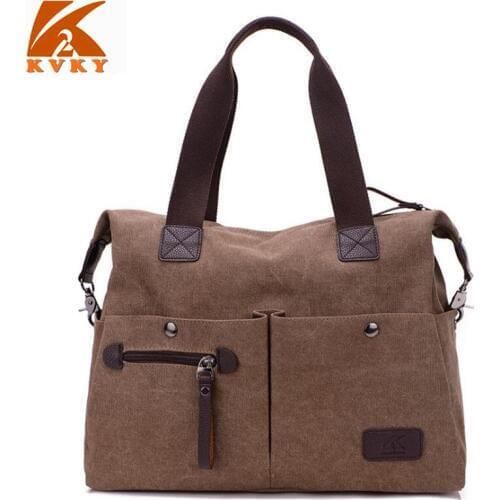 Hot Sale Large Capacity Pocket KVKY Casual Totes Womens Handbag Shoulder bag high quality Canvas Crossbody Bags For Ladies