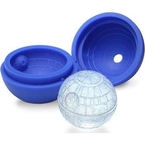 Hot Creative Silicone Blue Wars Death Star Round Ball Ice Cube Mold Tray Desert Sphere Mould DIY Cocktail Forma De Gelo F0207