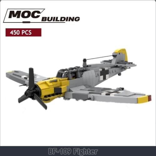Model of the weapon of the BF-109 fighter jet mersher schmitter, germany-world war ii military MOC building blocks toy gift