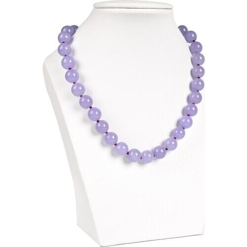 Fashion purple violet chalcedony 8,10,12mm jades round beads elegant necklace anniversary gift new arrival jewelry 18inch B1512