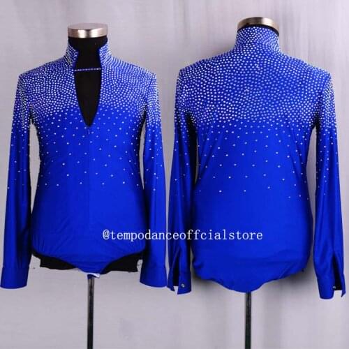 Royalbule New Arrival pf 2019Ballroom Dancing Man Ballroom Dance Tops Men Ballroom Shirts Latin/Tango/Rumba Dancewear Shirt Top