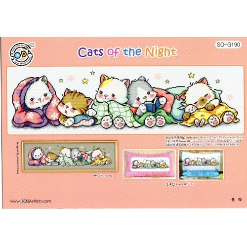 G190 Cats Night 65-24 Cross stitch kits Cross Stitch Kit Packages Counted Cross-Stitching Kits Cross stich Painting Set