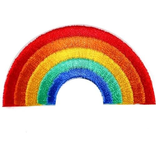 New Arrival Cartoon Rainbow Patches Wholesale for Clothes Iron on Embroidery Hat Shoes Clothing Accessories 3D Diy Hat Decor