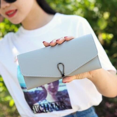 Solid Color Casual PU leather Long Wallet Women Purses Coin Purse Card Holder Wallets For Girl Money Coin Bag