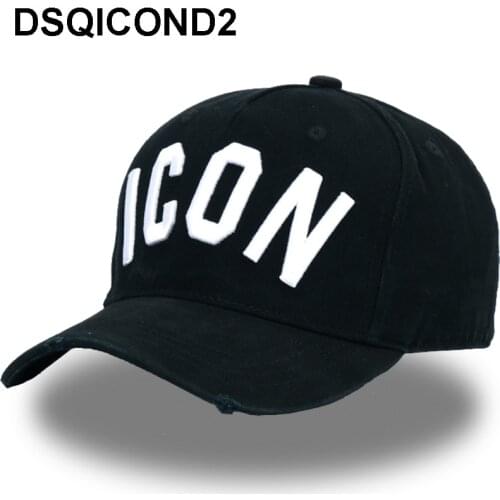 DSQICOND2 Wholesale Cotton Baseball Caps ICON Logo DSQ Letters High Quality Cap Men Women Customer Design Hat Black Cap Dad Hats