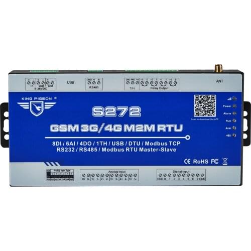 S272 GSM 2G 3G 4G remote terminal unit Automation Remote Control Power Monitoring System Supports Modbus RTU Master Slave