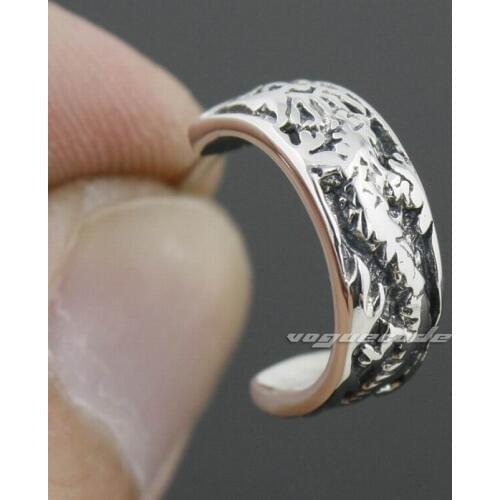 925 Sterling Silver Chinese Dragon Earring Mens Biker Rocker Earring 8R005