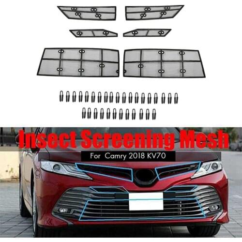 Front Head Grille Insert Net Insect Screening Mesh Cover Trim Fit for Toyota Camry 2018 2019 2020 Protection Kit