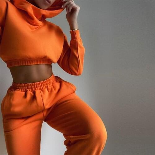 Autumn Sporty Women Tracksuit Hooded Casual Long Sleeve Shirt+Harem Pants Streetwear Workout Activity Matching Outfit