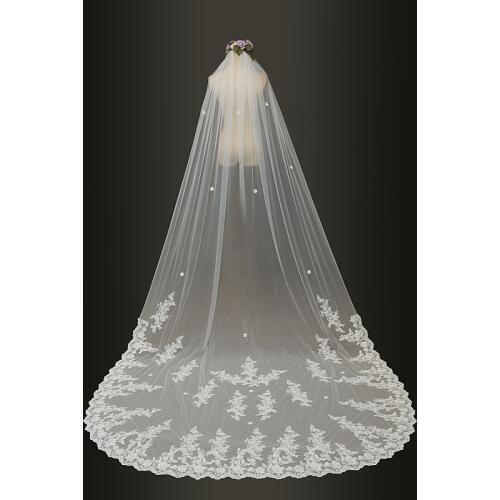 2019 wedding veils 3 Meter Cathedral Long Lace Edge Bridal Veil with Comb Wedding Accessories Bride Wedding Veil