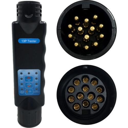 European Resistance Tester 13 Pin Core Hole Pin Trailer Car Socket Connector Tail Light Signal Line Inspection Detector