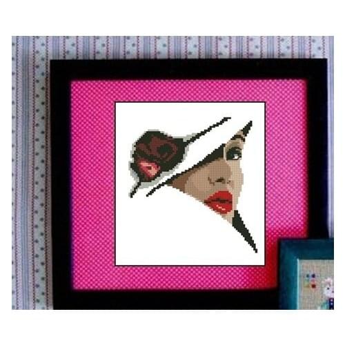 Top Quality lovely nostalgic counted cross stitch kit fashion girl lady woman with hat