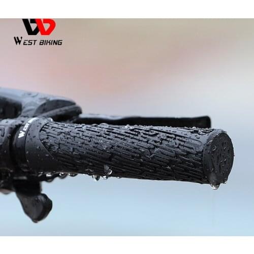 WEST BIKING Mountain Bike Grip MTB Handlebar End Cap Soft Rubber Anti-slip Handle Grips End Plugs For Bike Handlebar Accessory