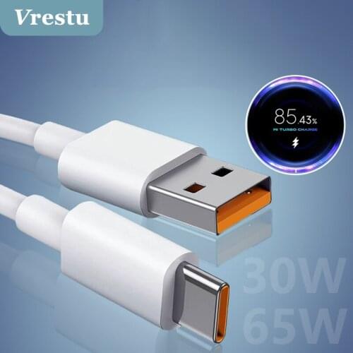 65W USB Type C Charge Cable for Xiaomi 11 Pro 10 Lite Redmi Note 10 9 CC9 Pro Turbo Charging Cord USB C Android Phone Kabel Cabo