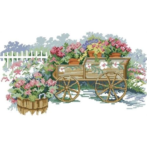 Gold Collection Lovely Counted Cross Stitch Kit Flowers A Car of Flower Floral Profusion dim 00181