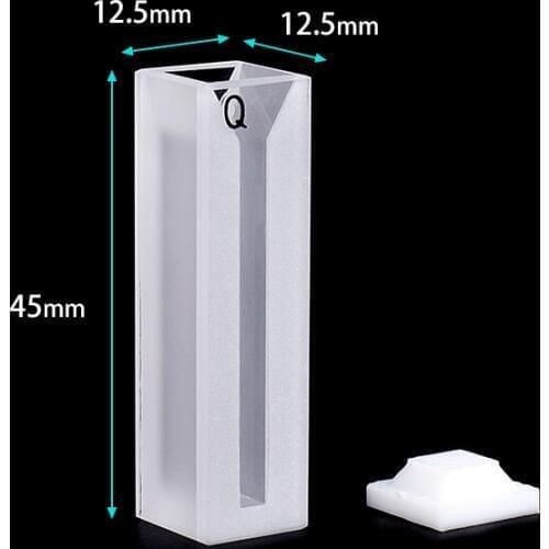 1mm-4mm Inside Width Micro Quartz Cuvette With Lid Volume 0.35-1.4ml Acid and Alkali Resistant