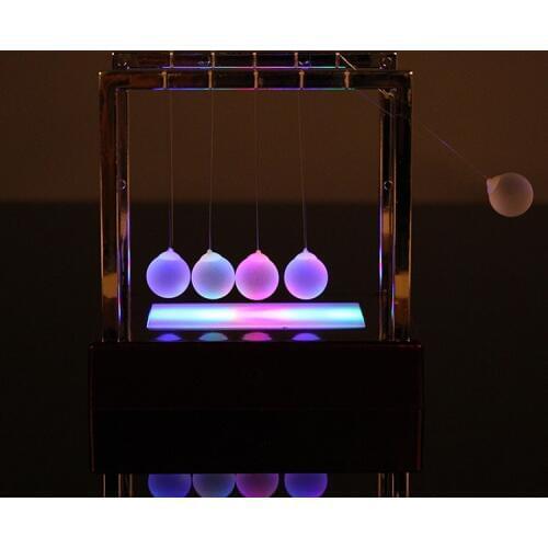 1PC Shinning Newton Cradle Balance Ball Physics Science Pendulum Arch Stand Steel Balls Kids Educational Desk Home Decor LZ 006