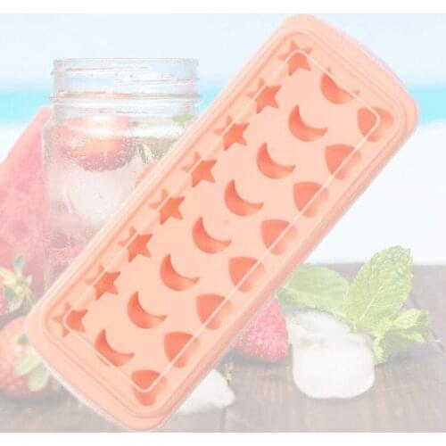 1 Pcs Silicone Ice Square Tray 24-Cavity Heart Moon Star Shaped Chocolate Soap Moulds Baking Molds Ice Making Mold