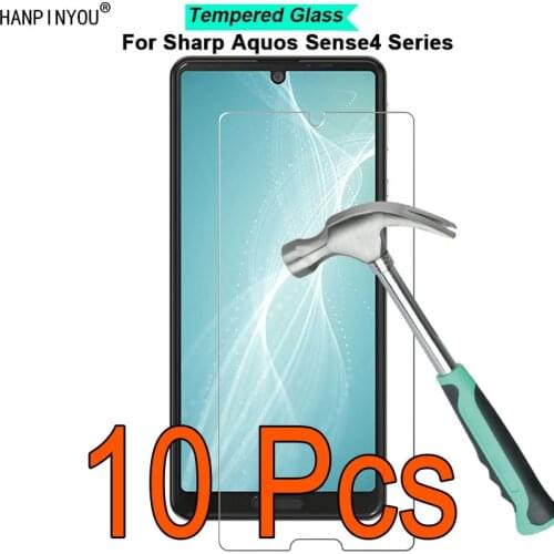 10 Pcs/Lot For Sharp Aquos Sense4 Sense 4 Plus Lite 9H Hardness 2.5D Toughened Tempered Glass Film Screen Protector Guard