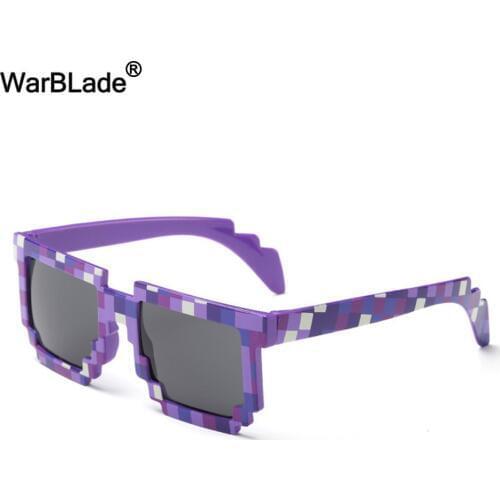 10PCS Fashion Kids Sunglasses Smaller Size Sunglasses Mosaic Boys Girls Pixel Eyewares Novelty Children Gift WarBLade