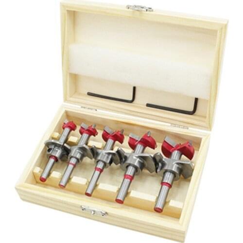 15-35mm Positioning Woodworking Hole Opener Set Hard Alloy Flat Wing Drill Adjustable Hinge Hinge Hole Reamer Woodworking Tools