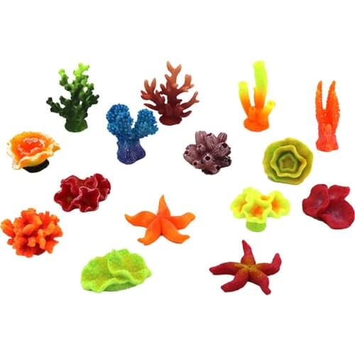 15 Types Simulation Coral Plant Glowing Tank Decoration for Landscape Coral Reef Sea View Aquarium Jewelry Resin Ornament