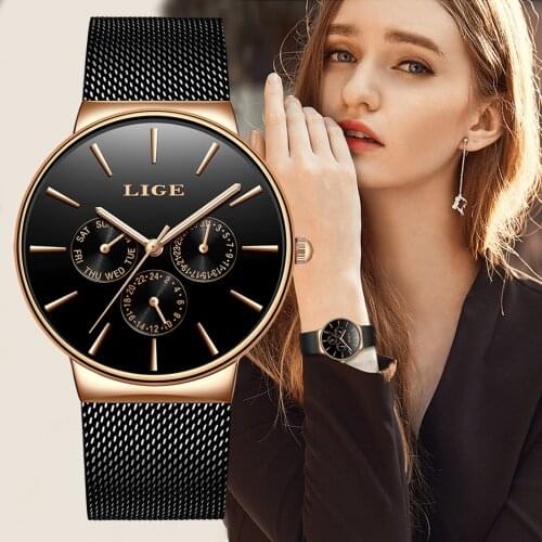 2020 Classic Women Rose Gold Top Brand Luxury Laides Dress Business Fashion Casual Waterproof Watches Quartz Calendar Wristwatch
