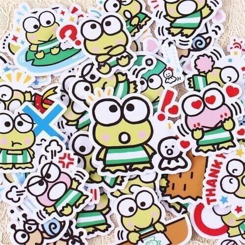 40 PCS Cartoon Mini blue frog Paper Sealing Stickers Crafts And Scrapbooking book Decorative sticker DIY Stationery